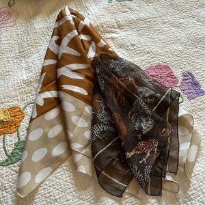 SOLD- Set of 2 vintage silk scarves